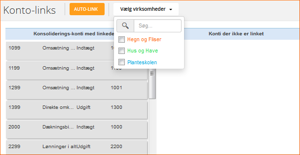 Så nemt bygger du konsoliderings-kontoplanen op Automatisk konto-linking