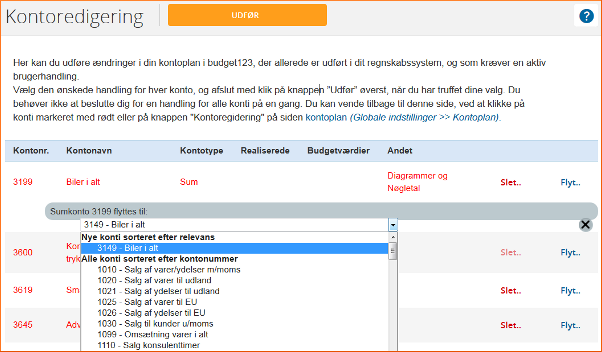 Kontoredigering - flyt