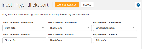 Få styr på formalia, så der ikke er rod i papirerne Eksportindstillinger