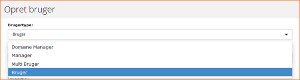 Hvor omfattende rettigheder skal brugeren have? Opret bruger