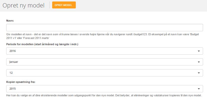 Modeloversigt for koncernvisning