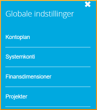 find 'projekter' i de globale indstillinger